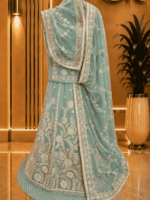 Anuradha Semi Pure Rajputi Poshak -Light Green