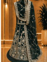 Anuradha Semi Pure Rajputi Poshak - Green
