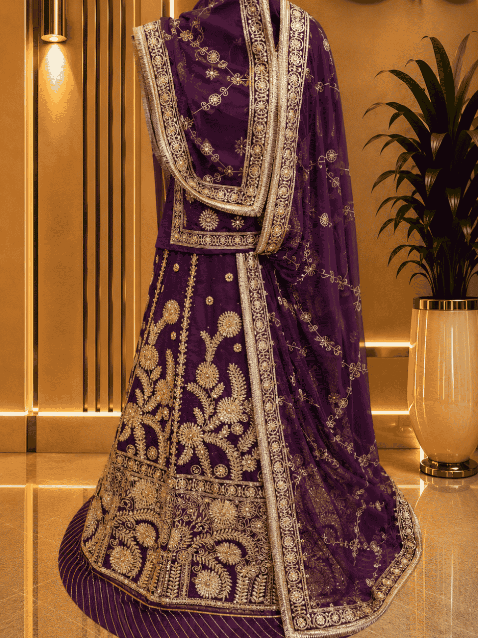 untitled-design-2-113 Anuradha Semi Pure Rajputi Poshak - Wine - Image 1