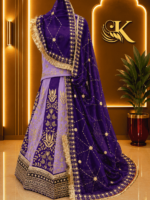 Rajrani Semi Pure Rajputi Poshak-  Levender