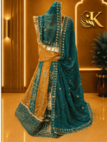Rajrani Semi Pure Rajputi Poshak- Rama Green