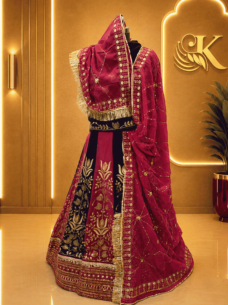 untitled-design-2-123 Rajrani Semi Pure Rajputi Poshak- Rani - Image 1