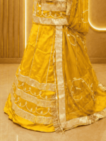 Anokhi Satin Rajputi Poshak - Yellow - Image 2