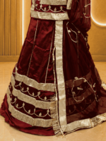 Anokhi Satin Rajputi Poshak - Maroon - Image 2
