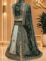 Rooprani Semi Pure Rajputi Poshak- Green