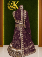 Riya Semi Pure Rajputi Poshak- Wine