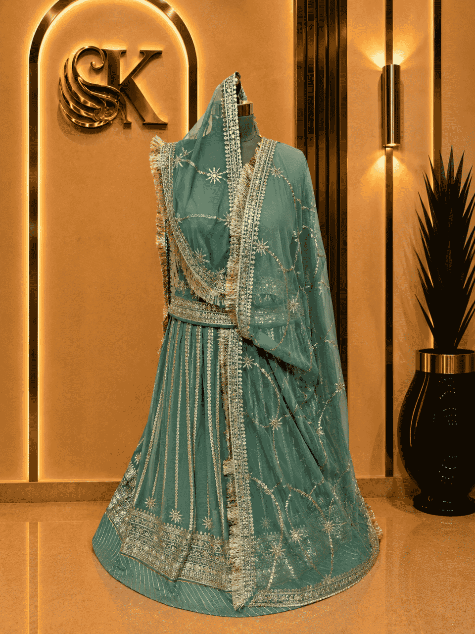 untitled-design-2-154 Tara Semi Pure Rajputi Poshak- Elaichi Green - Image 1