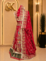 Meera Semi Pure Rajputi Poshak- Red