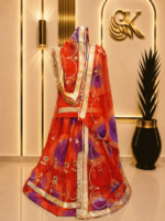 Readymade Semi Pure Rajputi Poshak- Orange