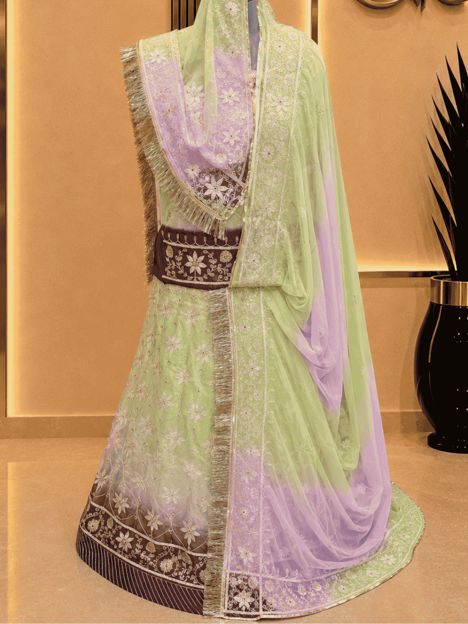 untitled-design-2-174 Isha Organza Rajputi Poshak- Elaichi Green - Image 1