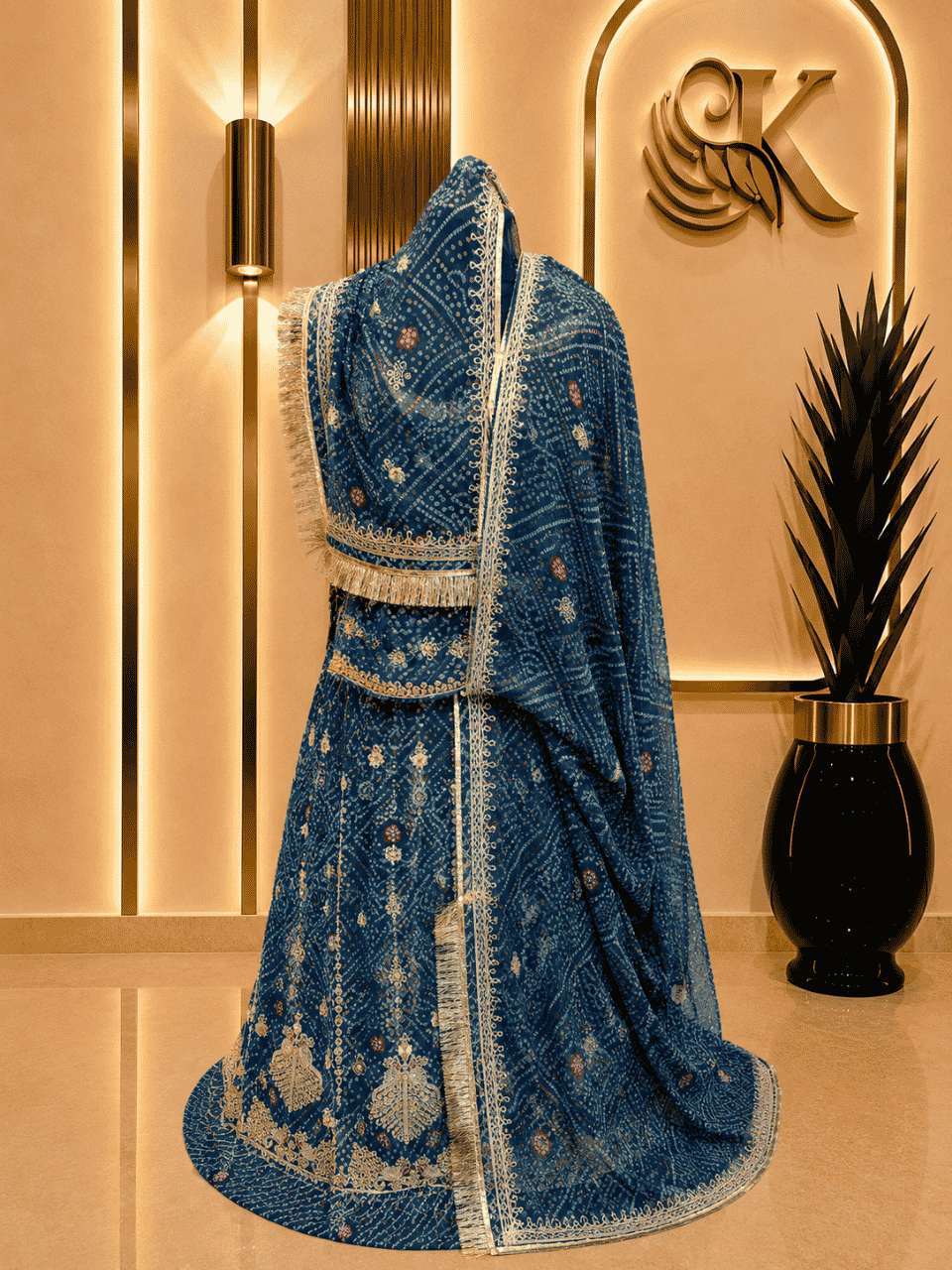 untitled-design-2-177 Vanya Semi Pure Rajputi Poshak - Teal Blue - Image 1