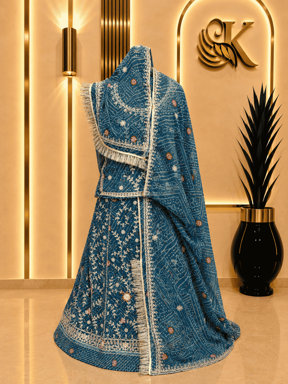 untitled-design-2-178 Vanya Semi Pure Rajputi Poshak - Teal Blue 2 - Image 1