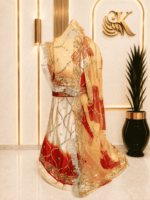 Alia Satin Rajputi Poshak - Peach Red