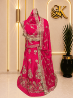 Gauri D natural Rajputi Poshak- Cherry Red