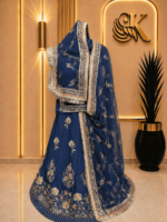 Gauri D natural Rajputi Poshak- Teal Blue