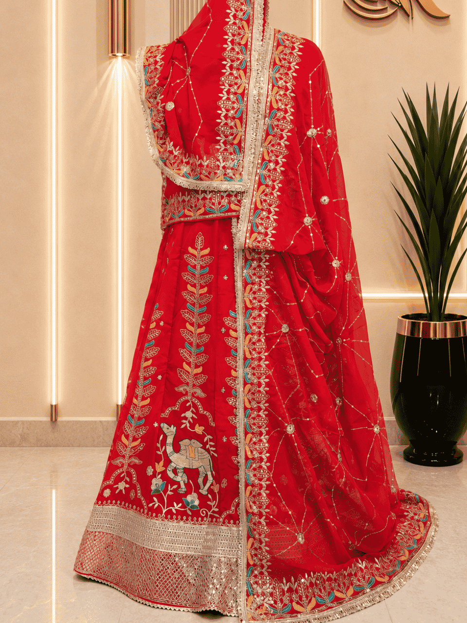 untitled-design-2-217 Camel Semi Pure Rajputi Poshak-Red - Image 1