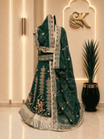 Camel Semi Pure Rajputi Poshak-Green
