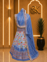Ishita Satin Rajputi Poshak - Blue