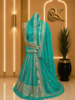 Banarasi Rajputi Poshak - Rama Green