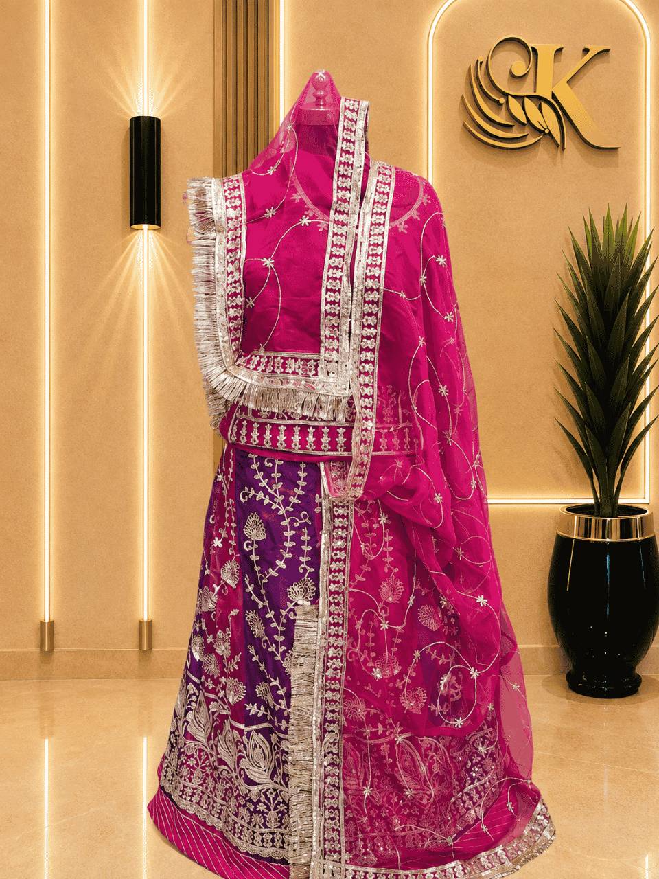 untitled-design-2-234 Radhika Semi Pure Rajputi Poshak -Rani - Image 1