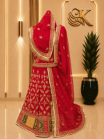 Aarya Semi Pure Rajputi Poshak- Red