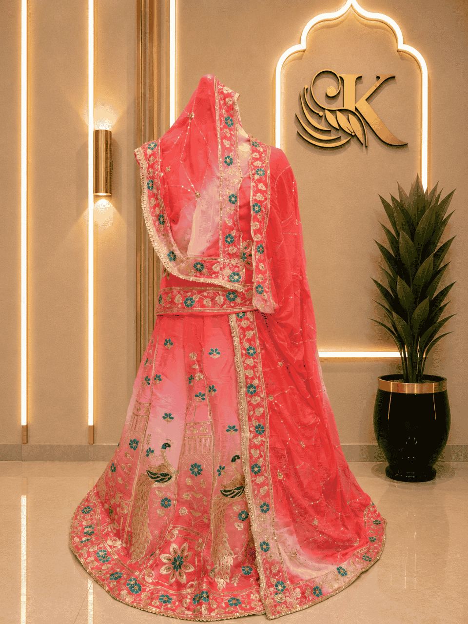 untitled-design-2-260 Amaya Semi Pure Rajputi Poshak- Pink - Image 1