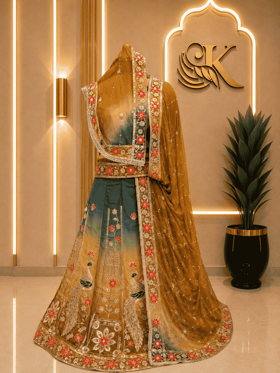 untitled-design-2-261 Amaya Semi Pure Rajputi Poshak- Rust - Image 1