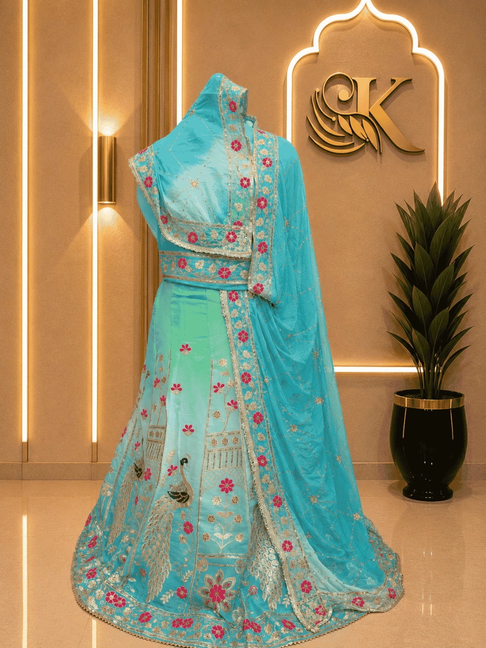 untitled-design-2-262 Amaya Semi Pure Rajputi Poshak- Sky Blue - Image 1