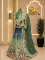 Amaya Semi Pure Rajputi Poshak- Green