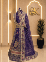 Dhara Semi Pure Rajputi Poshak- Purple