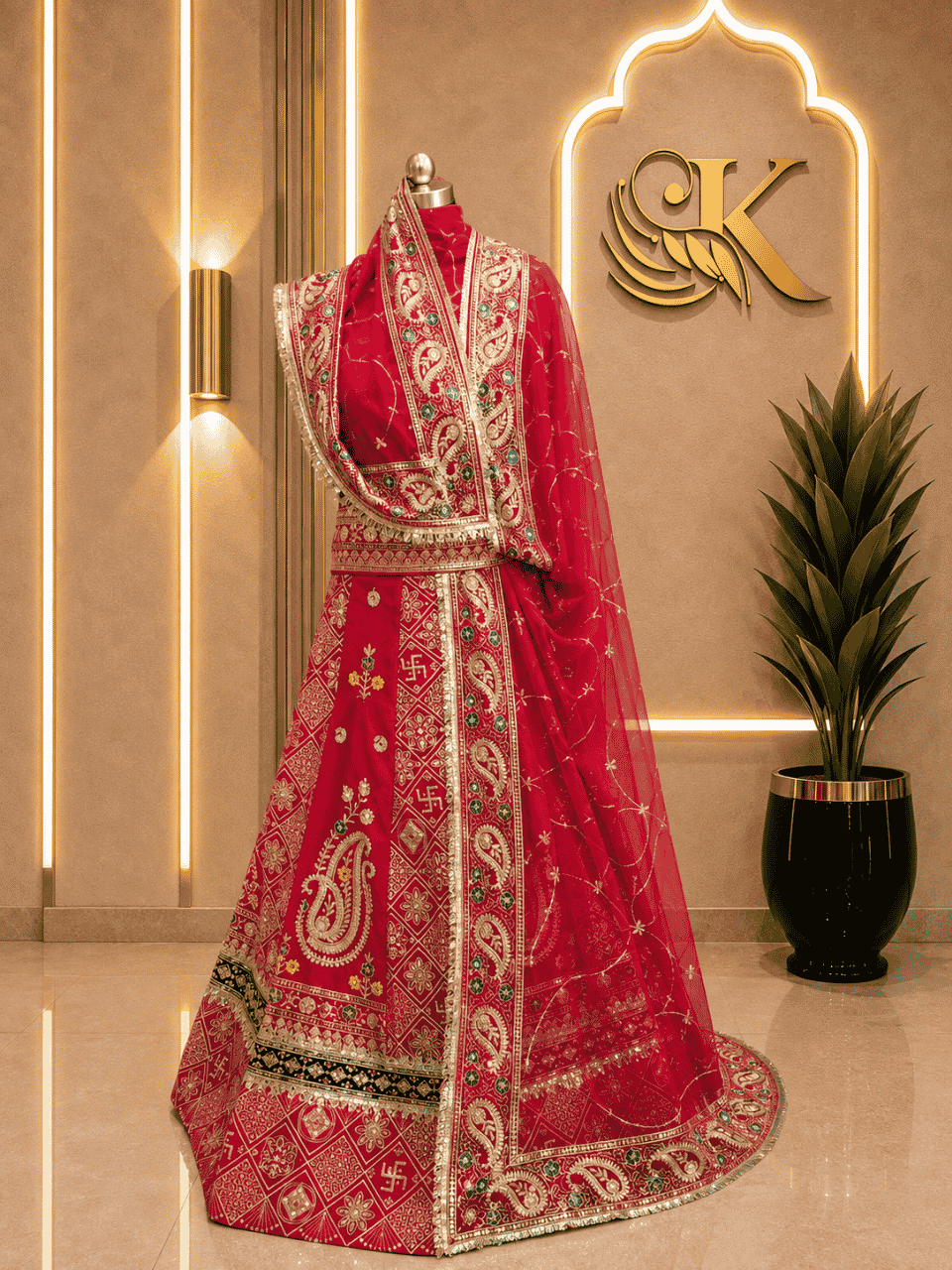 untitled-design-2-268 Dhara Semi Pure Rajputi Poshak- Red - Image 1