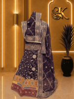 Bela Semi Pure Rajputi Poshak- Purple