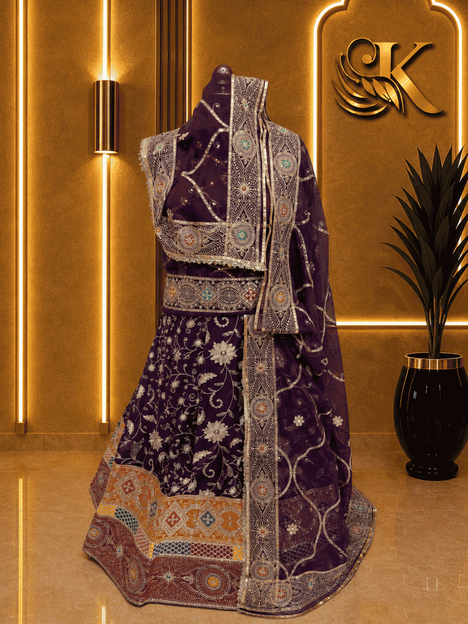untitled-design-2-271 Bela Semi Pure Rajputi Poshak- Wine - Image 1