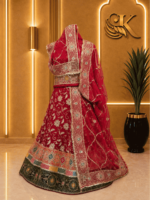 Bela Semi Pure Rajputi Poshak- Red