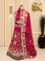 Mehak Semi Pure Rajputi Poshak- Cherry