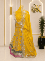 Nisha Semi Pure Rajputi Poshak- Yellow