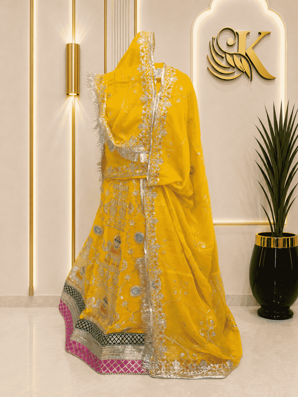untitled-design-2-282 Nisha Semi Pure Rajputi Poshak- Yellow - Image 1