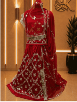 Raina Satin Rajputi Poshak - Red