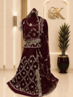 Raina Satin Rajputi Poshak - Maroon