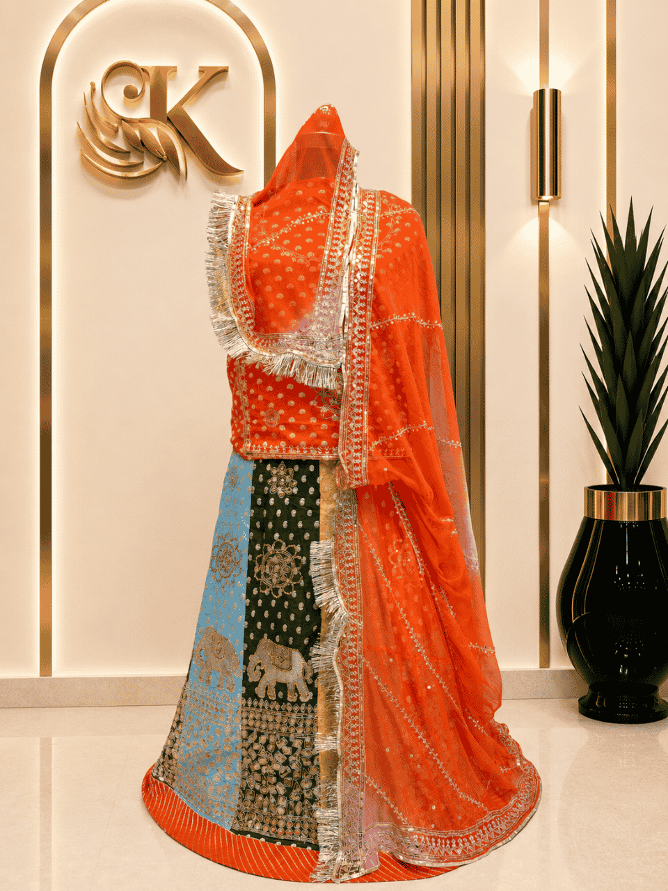 untitled-design-2-321 Sameera Banarasi Rajputi Poshak - Orange - Image 1
