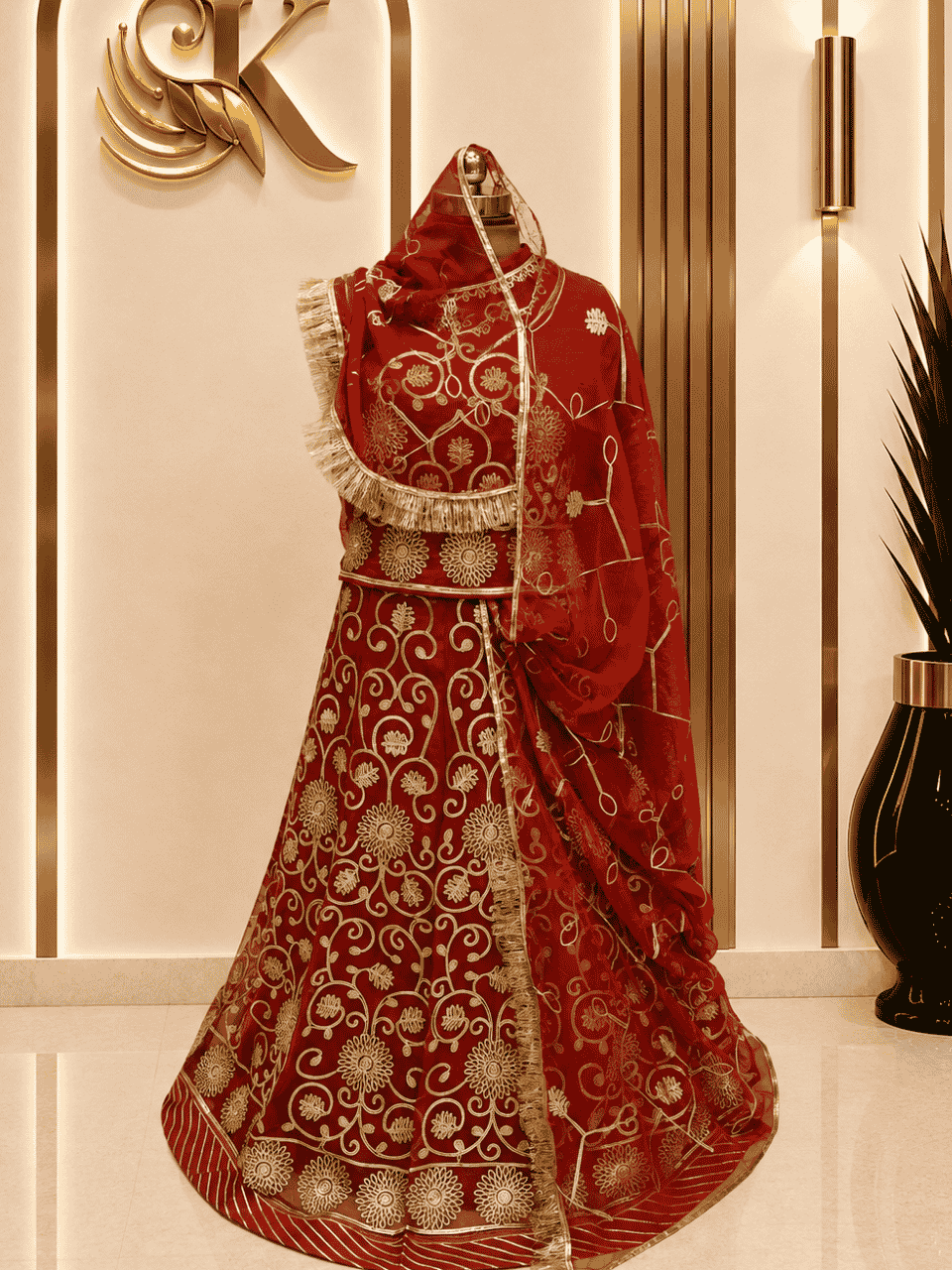 untitled-design-2-335 Rajbala Semi Pure Rajputi Poshak-Rust - Image 1