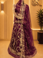 Aarti Semi Pure Rajputi Poshak- Wine