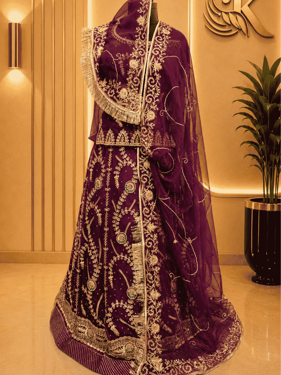 untitled-design-2-43 Aarti Semi Pure Rajputi Poshak- Wine - Image 1