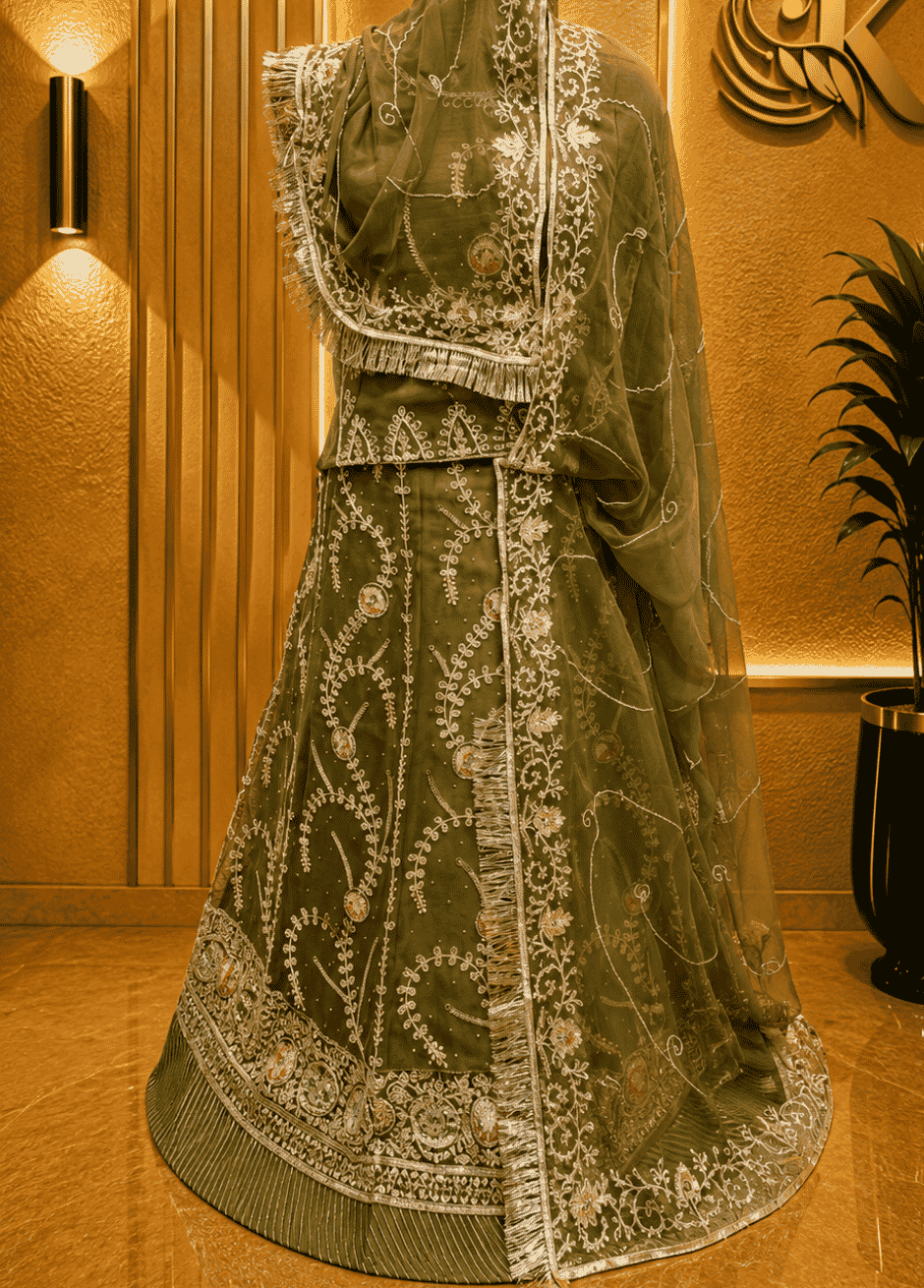 untitled-design-2-51 Aarti Semi Pure Rajputi Poshak - Olive Green - Image 1
