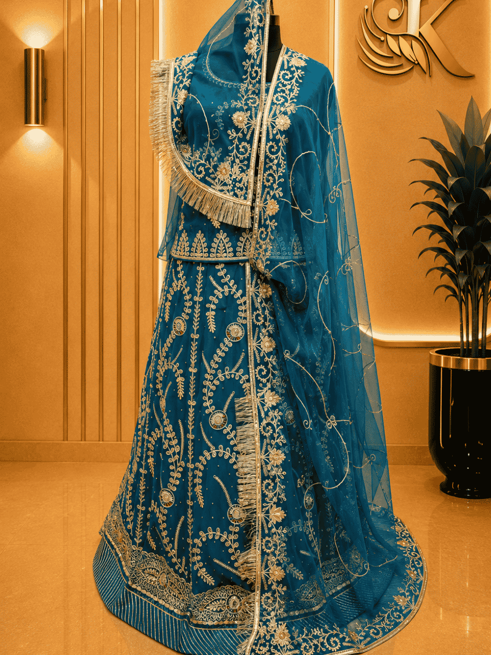 untitled-design-2-55 Aarti Semi Pure Rajputi Poshak -Teal Blue - Image 1