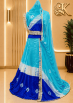Rekha Satin Rajputi Poshak
- Royal Blue - Image 2