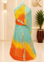 Apsara Organza Rajputi Poshak - Olive Green