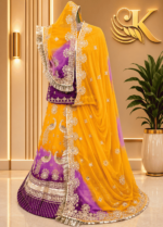 Avni Semi Pure Rajputi Poshak-  Yellow