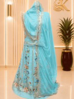 Chandni Fendy Silk Rajputi Poshak- Sea Green