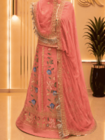 Chandni Fendy Silk Rajputi Poshak- Peach